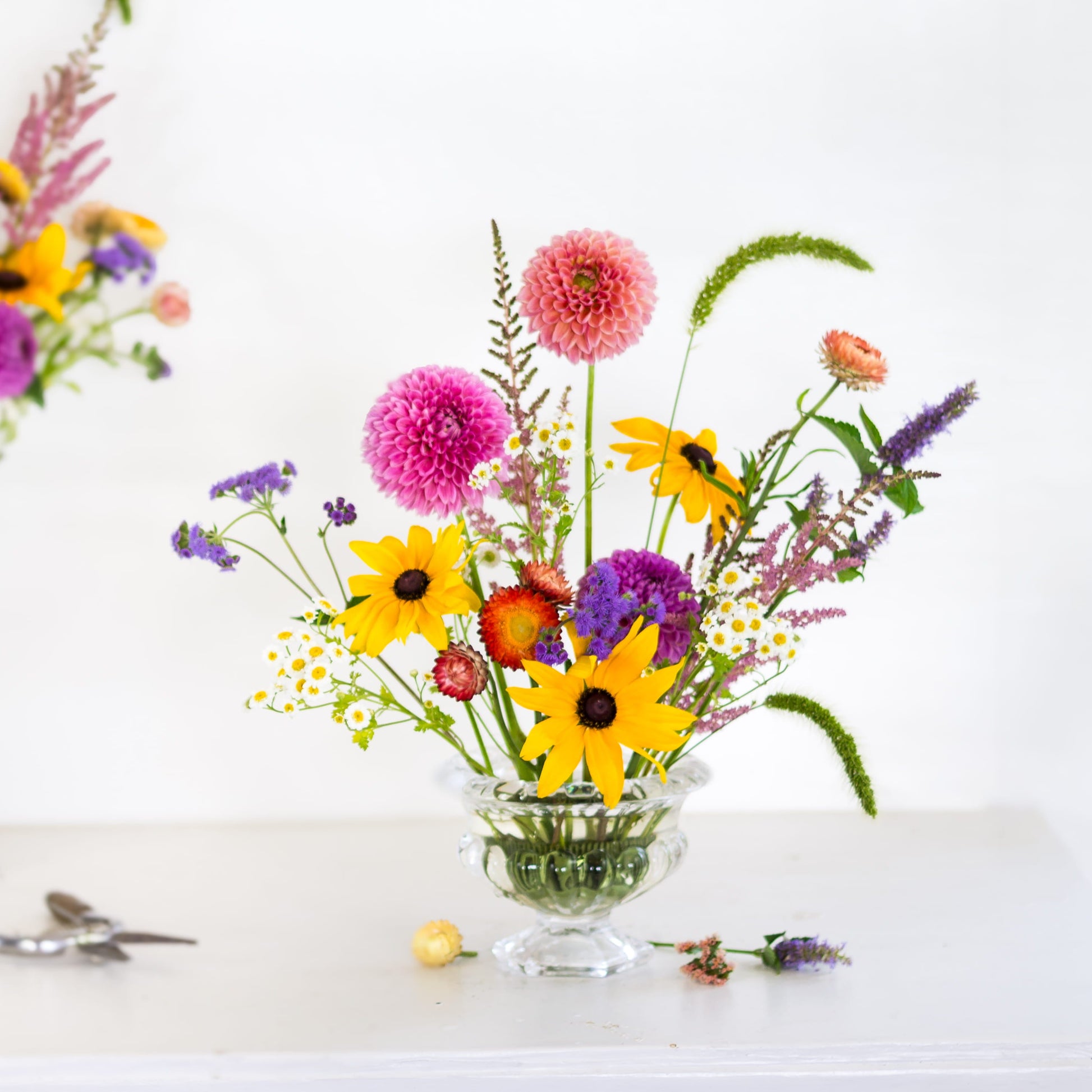 Round pin holder kenzan flower frog in a vase with flowers 