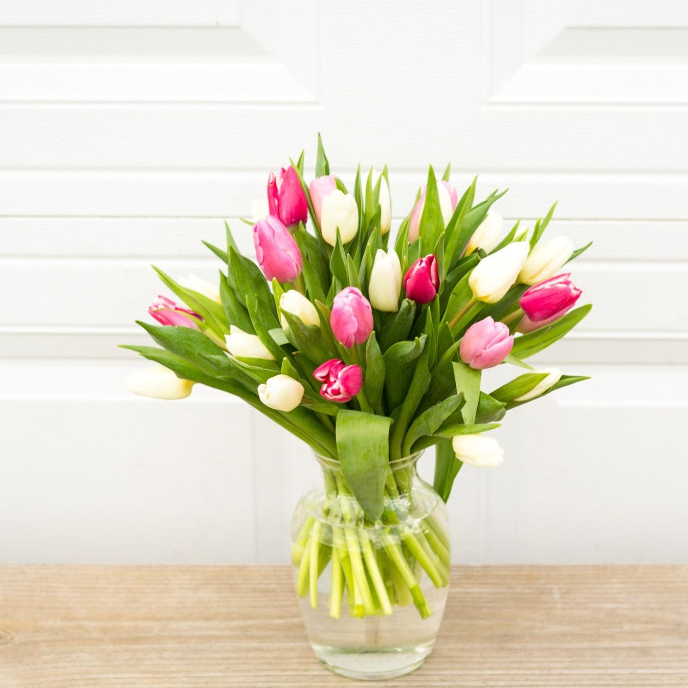 OFFICE DELIVERY: Pink + White Classic Tulip Arrangement