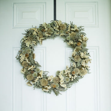 The Winter White Dried Flower Wreath