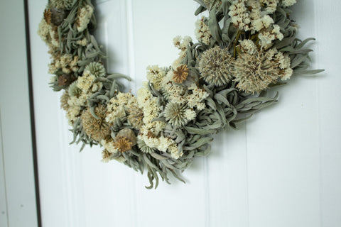 The Winter White Dried Flower Wreath