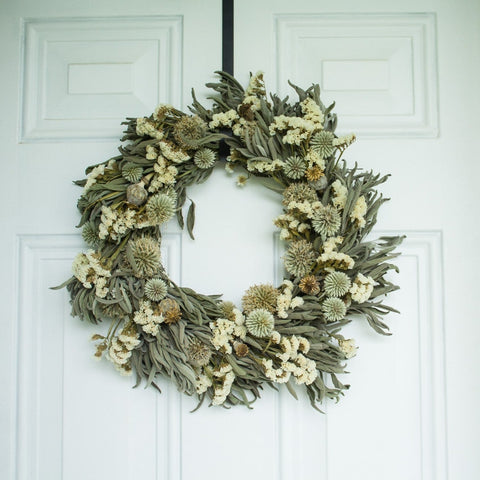 The Winter White Dried Flower Wreath